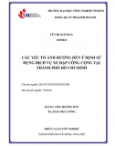 [Khoá luận tốt nghiệp]_ Các yếu tố ảnh hưởng đến ý định sử dụng dịch vụ xe đạp công cộng tại TP HCM