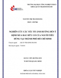 [Khoá luận tốt nghiệp]_ Nghiên cứu các yếu tố ảnh hưởng đến ý định mua rau hữu cơ của người tiêu dùng tại TP HCM