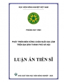 [Luận án tiến sĩ]_ Phát triển bền vững chăn nuôi gia cầm trên địa bàn TP Hà Nội