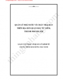 [Luận văn thạc sĩ]_ Quản lý nhà nước về chất thải rắn trên địa bàn quận Bắc Từ Liêm