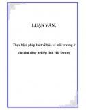 [Luận văn thạc sĩ]_ Thực hiện pháp luật về bảo vệ môi trường ở các khu công nghiệp tỉnh Hải Dương