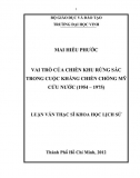 Luận văn thạc sĩ_ Vai trò của chiến khu rừng sác trong cuộc kháng chiến chống mỹ cứu nước (1954 1975)