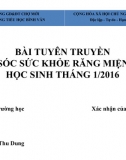 Bài Tuyên Truyền Chăm Sóc Sức Khỏe Răng Miệng Cho Học Sinh 