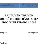 Bài Tuyên Truyền Chăm Sóc Sức Khỏe Răng Miệng Cho Học Sinh 