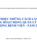 Giới thiệu những cách làm hay trong hoạt động quản lý chất lượng bệnh viện