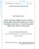 Luận văn thạc sĩ_ Phân tích đặc điểm sử dụng thuốc trong điều trị viêm khớp dạng thấp tại khoa nội thận cơ xương khớp bệnh viện trung ương huế