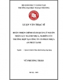 Luận văn thạc sĩ_ Hoàn thiện chính sách quản lý nguồn nhân lực ngành nhựa