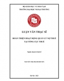 Luận văn thạc sĩ_ Hoàn thiện hoạt động quản lý nợ thuế tại tổng cục thuế