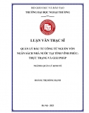 Luận văn thạc sĩ_ Quản lý đầu tư công từ nguồn vốn NSNN tại tỉnh Vĩnh Phúc - thực trạng và giải pháp