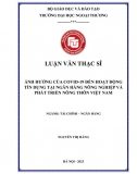 Luận văn thạc sĩ_ Ảnh hưởng của covid-19 đến hoạt động tín dụng tại ngân hàng Agribank