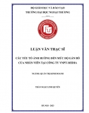 Luận văn thạc sĩ_ Các yếu tố ảnh hưởng đến mức độ gắn bó của nhân viên tại công ty VNPT-Media