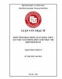 Luận văn thạc sĩ_ Phân tích hoạt động xuất khẩu thủy sản VN trong bối cảnh thực thi hiệp định RCEP