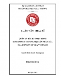 Luận văn thạc sĩ_ Quản lý rủi ro hoạt động kinh doanh thương mại sản phẩm sữa của công ty CP sữa VN