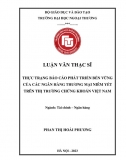 Luận văn thạc sĩ_ Thực trạng báo cáo phát triển bền vững của các NHTM niêm yết trên thị trường chứng khoán VN