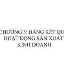 Chương 3. Bảng Kết quả hoạt động SXKD - Ths Nguyễn Thị Ngọc Lan (ĐH Ngoại thương)