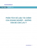 Phân tích số liệu tài chính doanh nghiệp - Những điều cần chú ý​