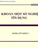 Định khoản một số Nghiệp vụ tín dụng