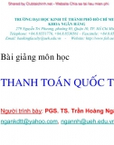 Thanh toán Quốc tế - (Chương II) Phương tiện Thanh toán quốc tế - Trần Hoàng Ngân