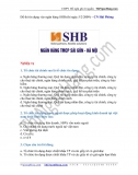 Đề thi tín dụng SHB CN Đà Nẵng (T5/2009)