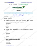 Đề thi Anh Văn vào Vietcombank (Đề số 2) (kèm Đáp án và Dịch)