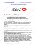 Đề thi tiếng Anh mẫu vào HSBC