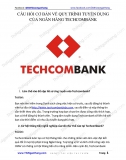 Câu hỏi thường gặp khi tuyển dụng vào Techcombank