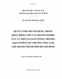 Luận văn: Quản lý rủi ro tín dụng trong hoạt động cho vay doanh nghiệp tại Techcombank