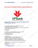 Đề thi vị trí Quan hệ khách hàng VPBank 2012