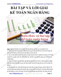 Bài tập và Lời giải kế toán ngân hàng