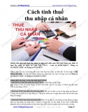 Cách tính thuế thu nhập cá nhân