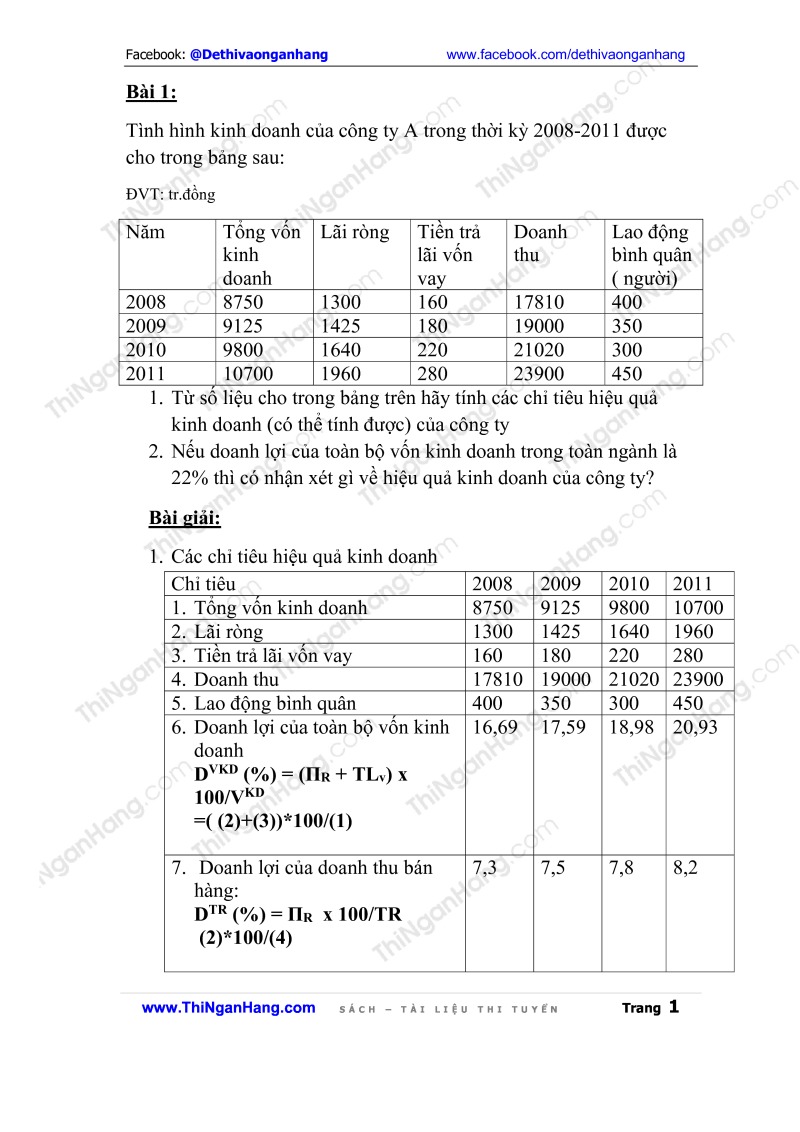 Bài tập quản trị doanh nghiệp