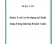 Luận văn - Quản trị rủi ro tín dụng tại Vietinbank (NH Công thương) CN Thanh Xuân