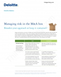 Deloitte. Managing risk in the M&A box