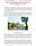 NHNN là Ngân hàng Trung ương của nước CHXHCN Việt Nam