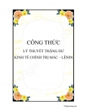 Công thức lý thuyết thặng dư- Kinh tế chính trị Mác-Lenin