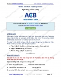 Đề thi Anh Văn Giao dịch viên (Teller) ACB (NH Á Châu) 20-3-2014