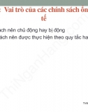 Slide Chương 8 Kinh tế vĩ mô 2: Vai trò của các chính sách ổn định kinh tế