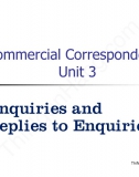 Commercial correspondence unit 3: Enquiries