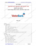 Quy định thanh toán chuyển tiền VNĐ trong hệ thống Vietinbank