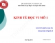 Slide Kinh tế vi mô 1 chương 1: Kinh tế học vi mô và các vấn đề cơ bản trong doanh nghiệp