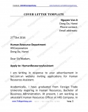 Mẫu Cover Letter tiếng Anh: Ngành nhân lực