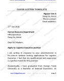 Mẫu Cover Letter tiếng Anh: Ngành Vận tải (Logistics)