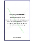 Khóa luận - Nghiên cứu tác động của mức độ hài lòng đến sự trung thành thương hiệu của người tiêu dùng trong thị trường viễn thông di động tại Hà Nội