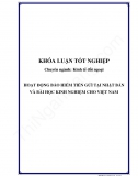 Khóa luận - Hoạt động bảo hiểm tiền gửi tại Nhật Bản và bài học kinh nghiệm cho Việt Nam