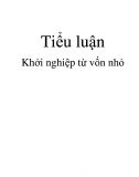 Tiểu luận - Khởi nghiệp từ vốn nhỏ