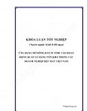 Khóa luận - Ứng dụng mô hình Just in time vào hoạt động quản lý hàng tồn kho trong các doanh nghiệp dệt may Việt Nam