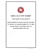 Khóa luận - Kinh nghiệm ứng dụng thương mại điện tử trong các doanh nghiệp vừa và nhỏ tại Hàn Quốc và bài học cho các doanh nghiệp Việt Nam