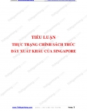 Tiểu luận - Thực trạng chính sách thúc đẩy xuất khẩu của Singapore