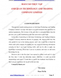 [Báo cáo thực tập bằng Tiếng Anh] Anh Quan Technology and Trading Company Limited