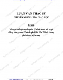 [Luận văn] Nâng cao hiệu quả quản lý nhà nước về hoạt động tôn giáo ở Thành phố Hồ Chí Minh trong giai đoạn hiện nay.